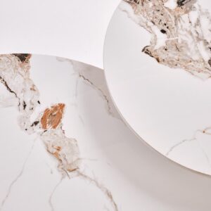 Kohvilaud BELRIA, pähkel / valge marmor