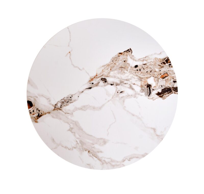 Kohvilaud BELRIA, pähkel / valge marmor