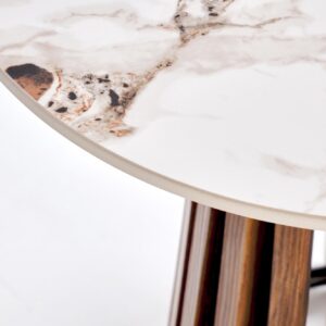 Kohvilaud BELRIA, pähkel / valge marmor
