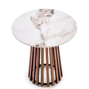 Kohvilaud BELRIA, pähkel / valge marmor