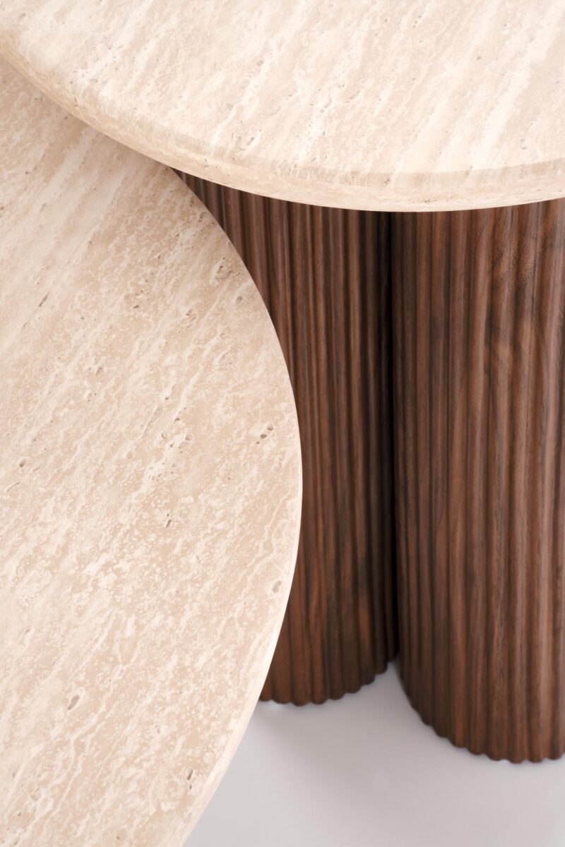 Kohvilaud DOROTEA S, travertiin / pähkel