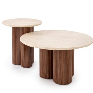 Kohvilaud DOROTEA S, travertiin / pähkel