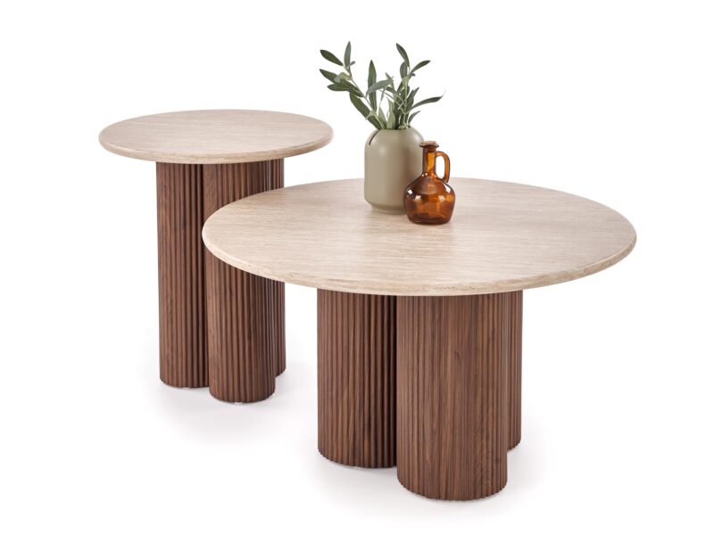 Kohvilaud DOROTEA S, travertiin / pähkel