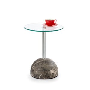 Kohvilaud ARIETTA, hall marmor / läbipaistev