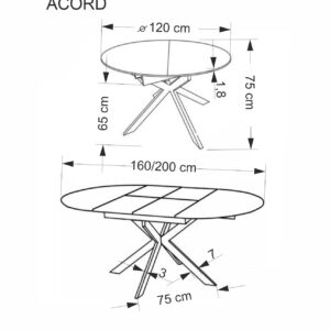 5905248136267_18 Pikendatav söögilaud LORVEN, naturaalne / must