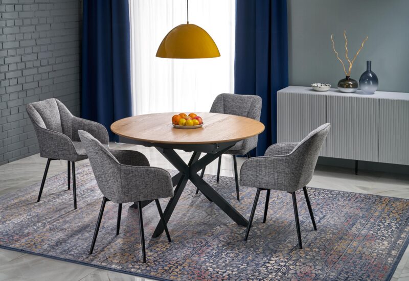 5905248136267_9 Pikendatav söögilaud LORVEN, naturaalne / must