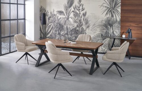 Pikendatav Söögilaud ALDORA, pähkel / must