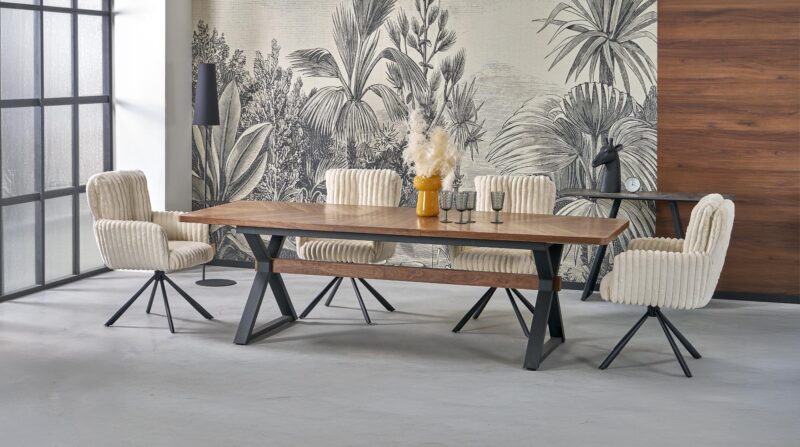 Pikendatav Söögilaud ALDORA, pähkel / must