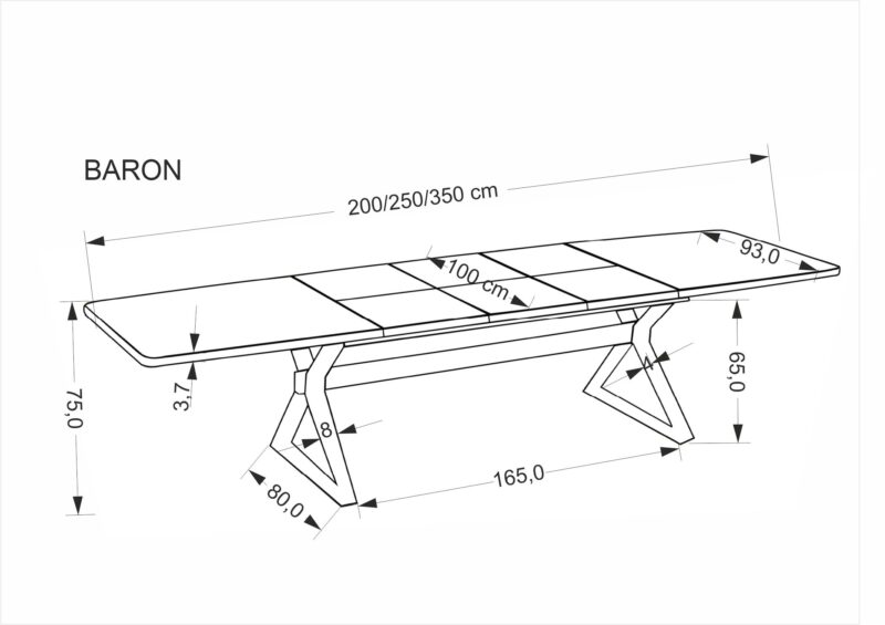 Pikendatav Söögilaud ALDORA, pähkel / must