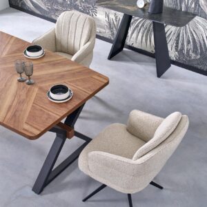 Pikendatav Söögilaud ALDORA, pähkel / must