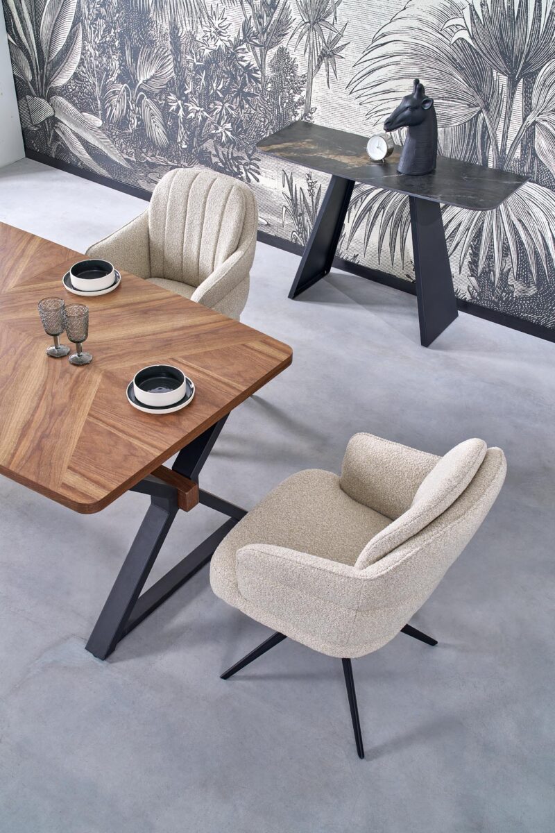 Pikendatav Söögilaud ALDORA, pähkel / must