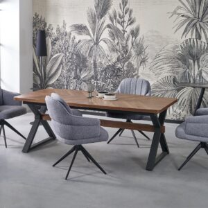 Pikendatav Söögilaud ALDORA, pähkel / must