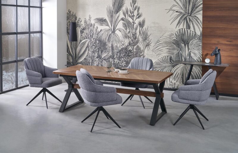 Pikendatav Söögilaud ALDORA, pähkel / must