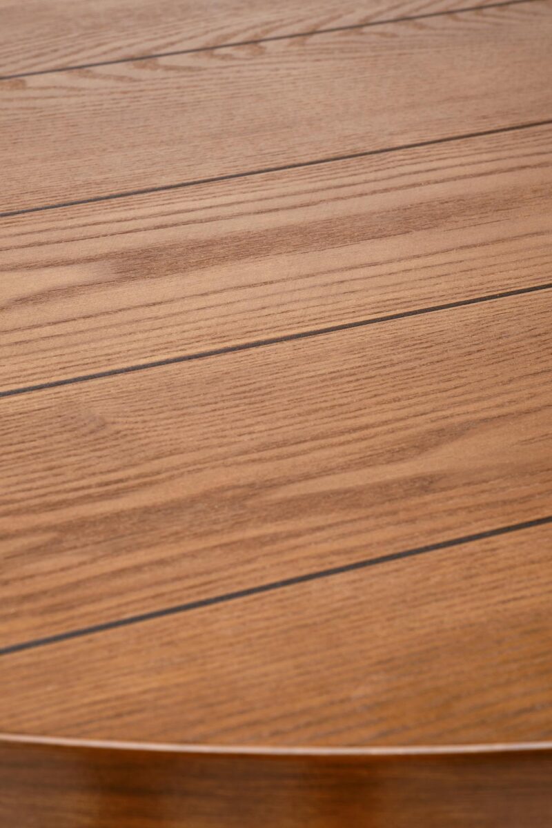 5905248136281_10 Ümmargune Söögilaud ALDORIA, pähkel / must