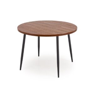 5905248136281_12 Ümmargune Söögilaud ALDORIA, pähkel / must