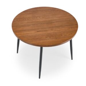 5905248136281_5 Ümmargune Söögilaud ALDORIA, pähkel / must