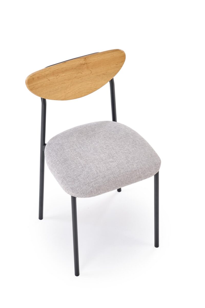 Söögilaua Komplekt DICKY, laud + 4 tooli / naturaalne / must / hall