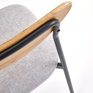 Söögilaua Komplekt DICKY, laud + 4 tooli / naturaalne / must / hall