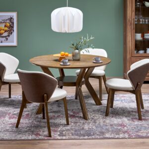 Ümmargune Söögilaud RUPLIN, pähklipuu