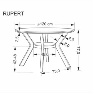 Ümmargune Söögilaud RUPLIN, pähklipuu