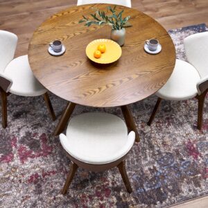 Ümmargune Söögilaud RUPLIN, pähklipuu