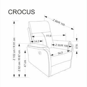 Tugitool CROKUS elektriline recliner, hall