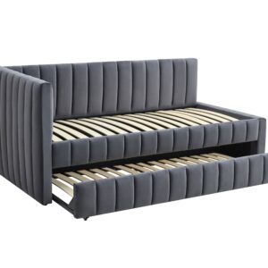 Voodi DERBY, kaheinimese / väljatõmmatava madratsi ruumiga / hall