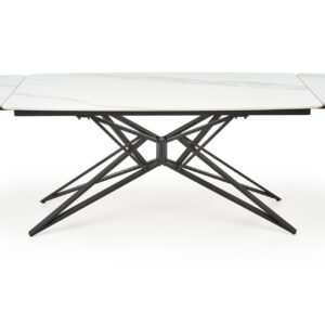 Pikendatav Söögilaud ALFERO, valge marmor / must