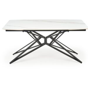Pikendatav Söögilaud ALFERO, valge marmor / must