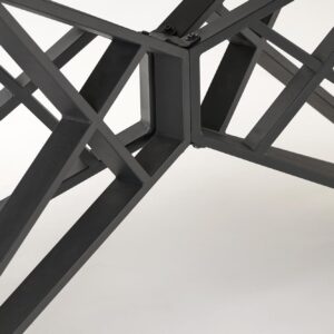 Pikendatav Söögilaud ALFERO, valge marmor / must