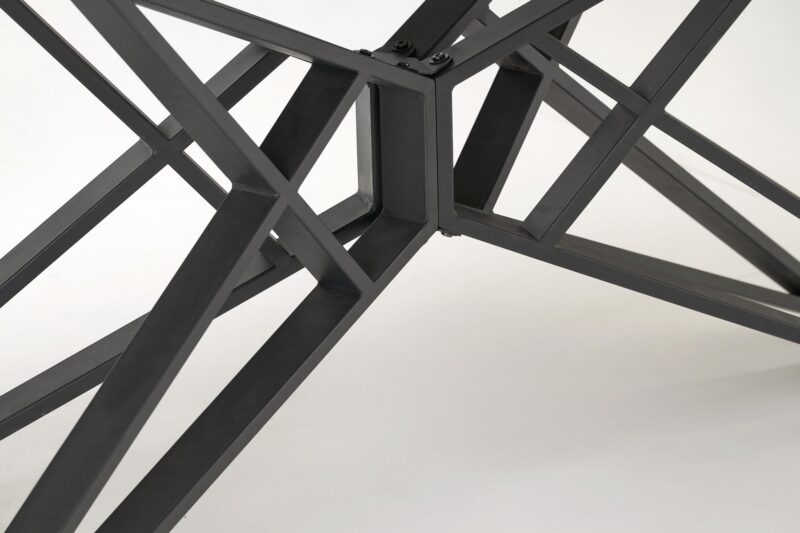 Pikendatav Söögilaud ALFERO, valge marmor / must