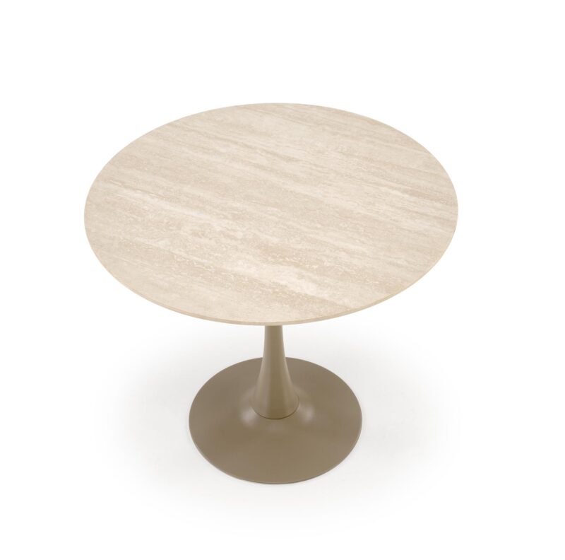 Ümmargune Söögilaud TOLMAR, travertiin / kašmiir