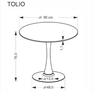 Ümmargune Söögilaud TOLMAR, travertiin / kašmiir