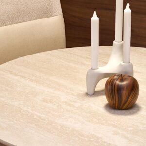 Ümmargune Söögilaud TOLMAR, travertiin / kašmiir