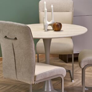 Ümmargune Söögilaud TOLMAR, travertiin / kašmiir
