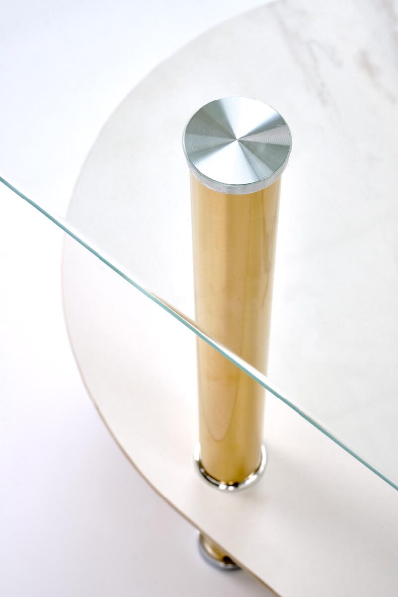 Kohvilaud DUCAT, valge marmor / läbipaistev / kuldne