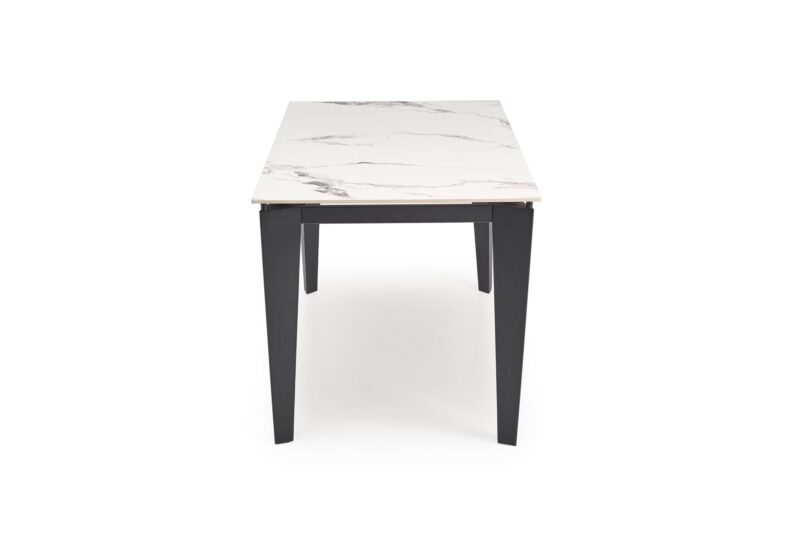 Pikendatav söögilaud FELIKS, valge marmor / must