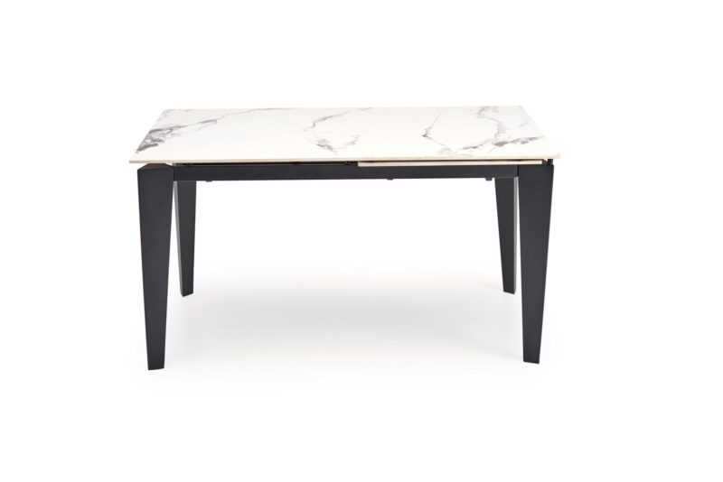 Pikendatav söögilaud FELIKS, valge marmor / must