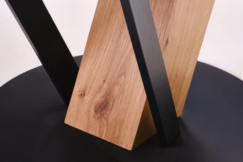 Pikendatav söögilaud FANIS, ümmargune / naturaalne / must