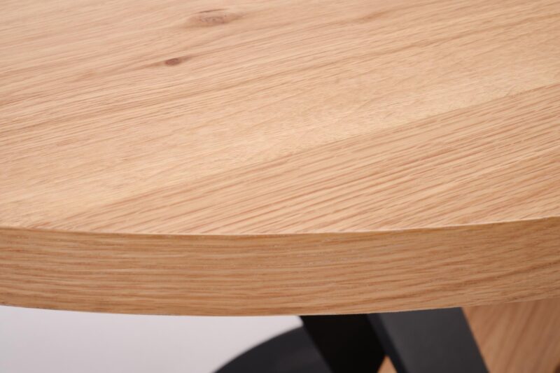 Pikendatav söögilaud FANIS, ümmargune / naturaalne / must