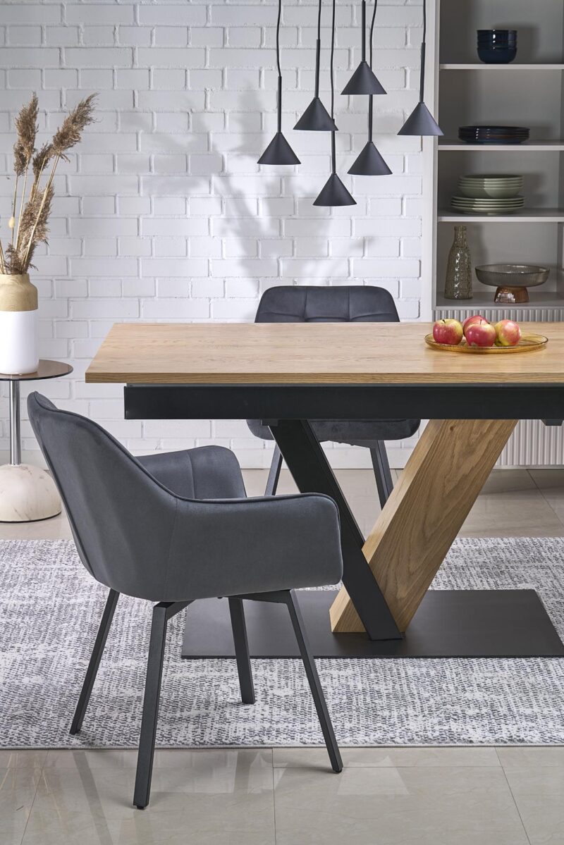 Pikendatav Söögilaud FANIS, naturaalne / must