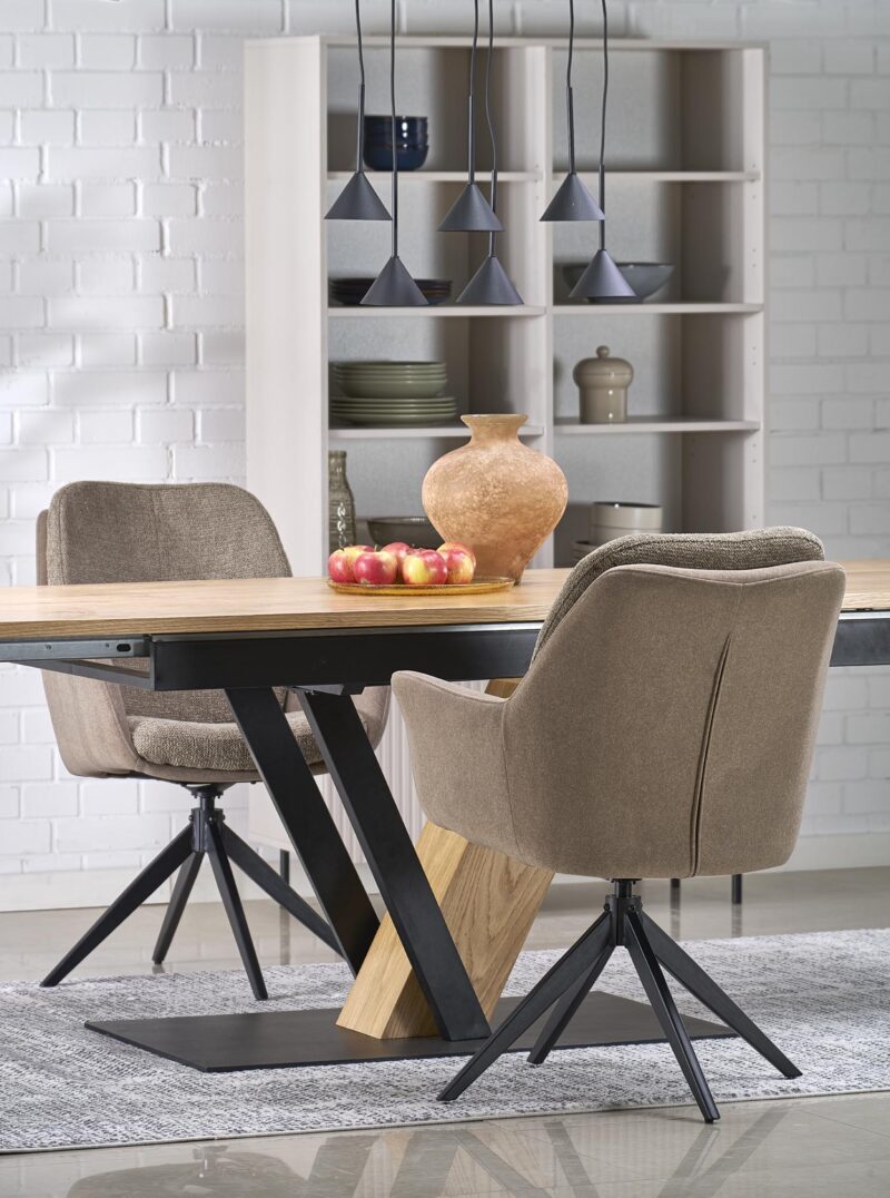 Pikendatav Söögilaud FANIS, naturaalne / must