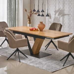 Pikendatav Söögilaud FANIS, naturaalne / must