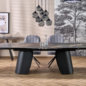 Pikendatav Söögilaud FORUM, must marmor / must