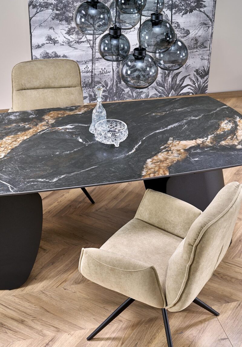 Pikendatav Söögilaud FORUM, must marmor / must