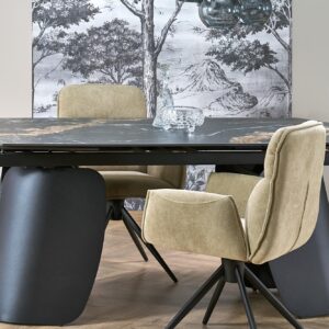 Pikendatav Söögilaud FORUM, must marmor / must