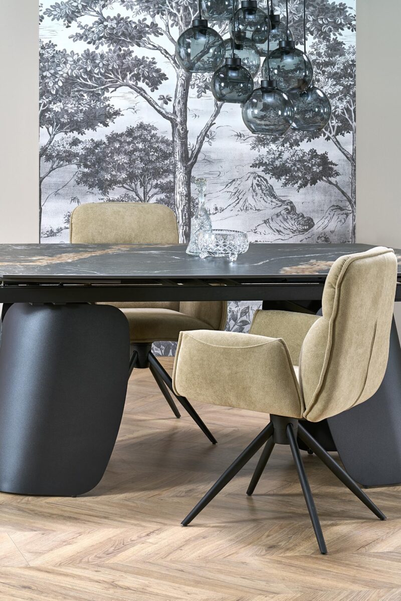 Pikendatav Söögilaud FORUM, must marmor / must