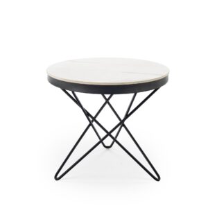 Kohvilaud LORIEN, valge marmor / must