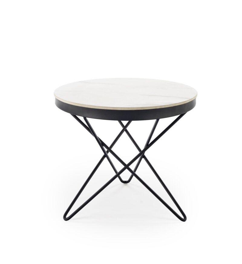 Kohvilaud LORIEN, valge marmor / must