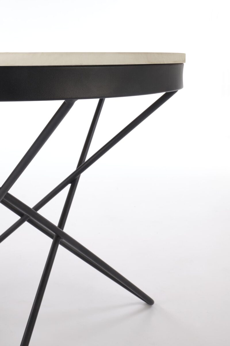 Kohvilaud LORIEN, valge marmor / must